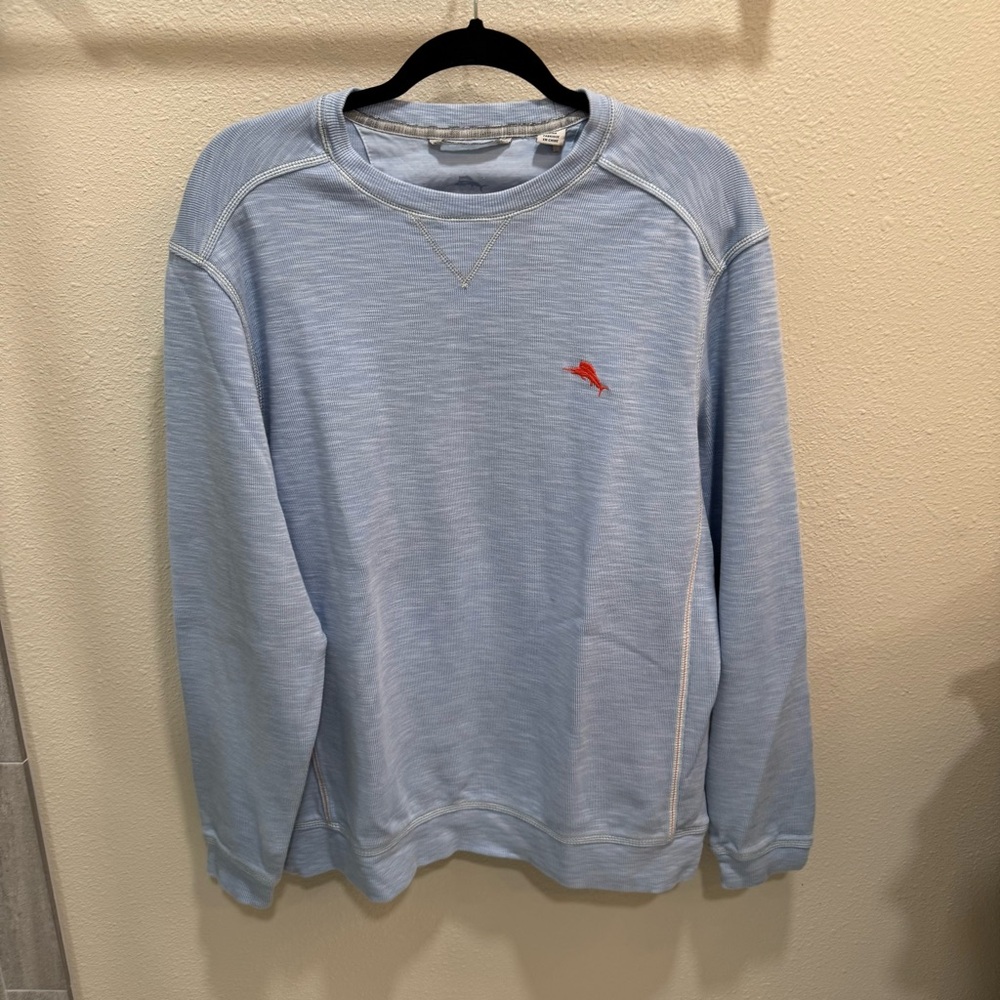 Tommy Bahama Men's Size L Light Sky Tobago Bay Crew Neck Sweatshirt